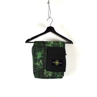 Stone Island green alligator camo light cotton nylon tela shorts 31