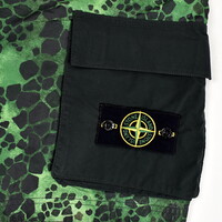 Stone Island green alligator camo light cotton nylon tela shorts 31