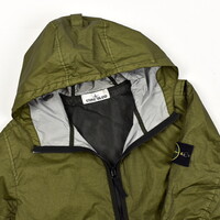 Stone Island green membrana 3l tc hooded jacket M