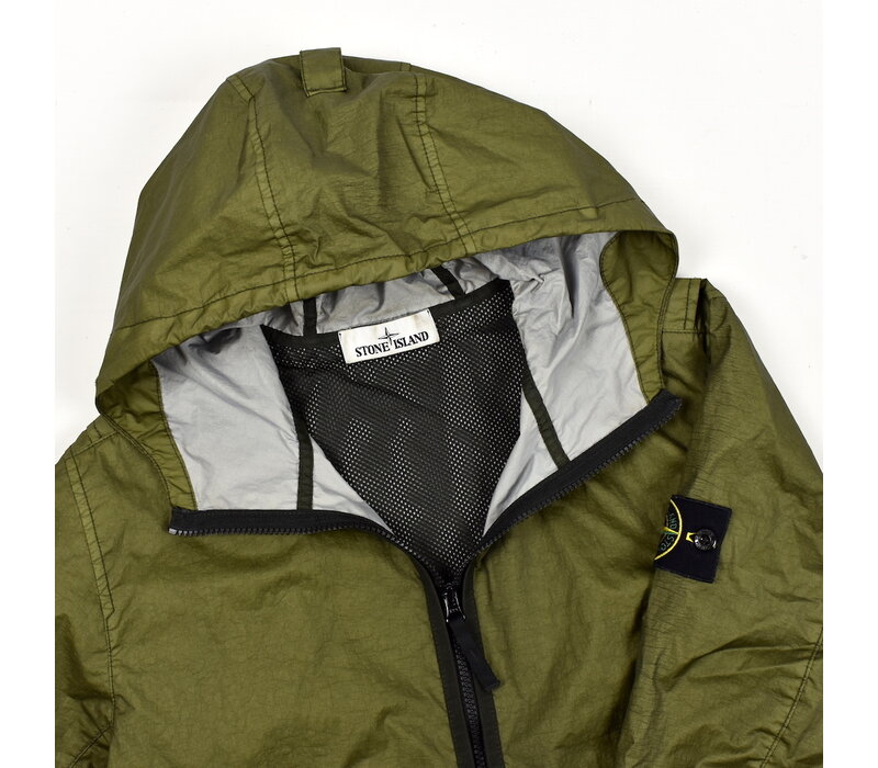 Stone Island green membrana 3l tc hooded jacket M