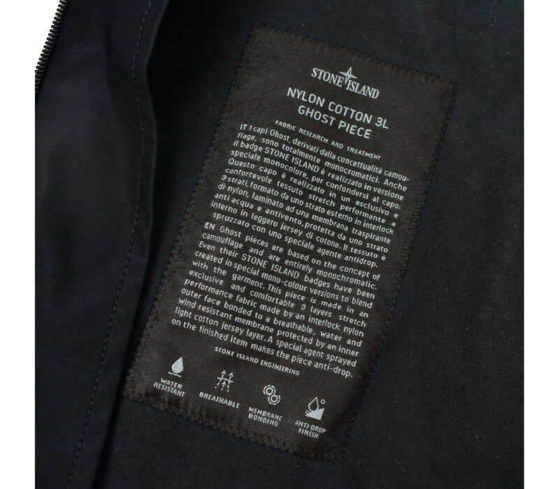 Stone Island black ghost piece nylon cotton 3l jacket L