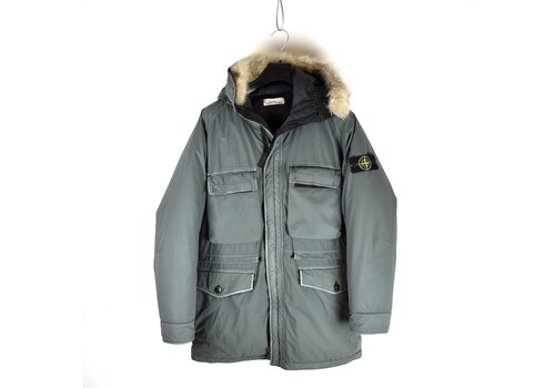 Stone Island Stone Island green mussola gommata velour down-tc parka L