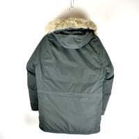 Stone Island green mussola gommata velour down-tc parka L