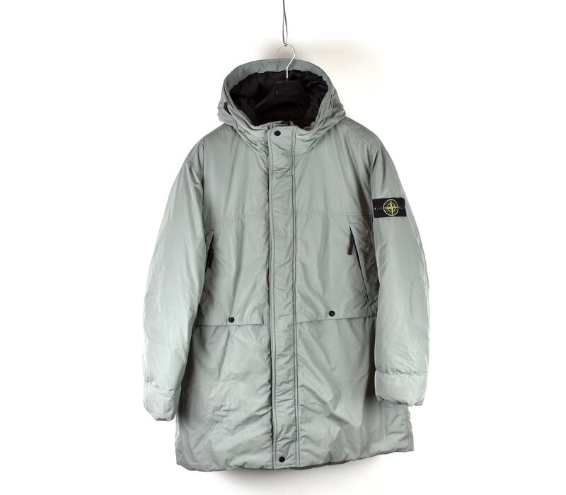 Stone Island light green micro twill down parka XXXL