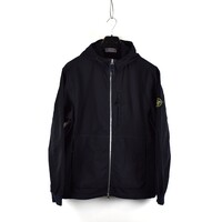 Stone Island navy stretch nylon twill hooded jacket XXL