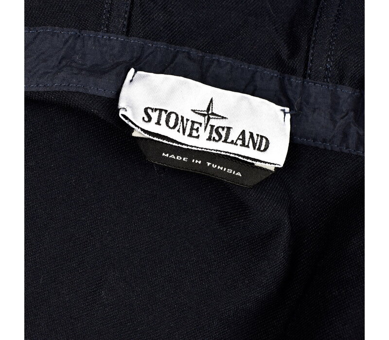 Stone Island navy stretch nylon twill hooded jacket XXL