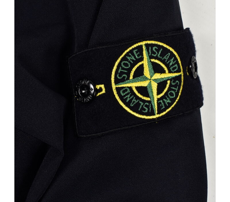 Stone Island navy stretch nylon twill hooded jacket XXL