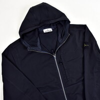 Stone Island navy stretch nylon twill hooded jacket XXL