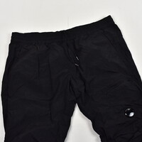 C.P. Company black garment dyed flat nylon lens pocket cargo pants 56