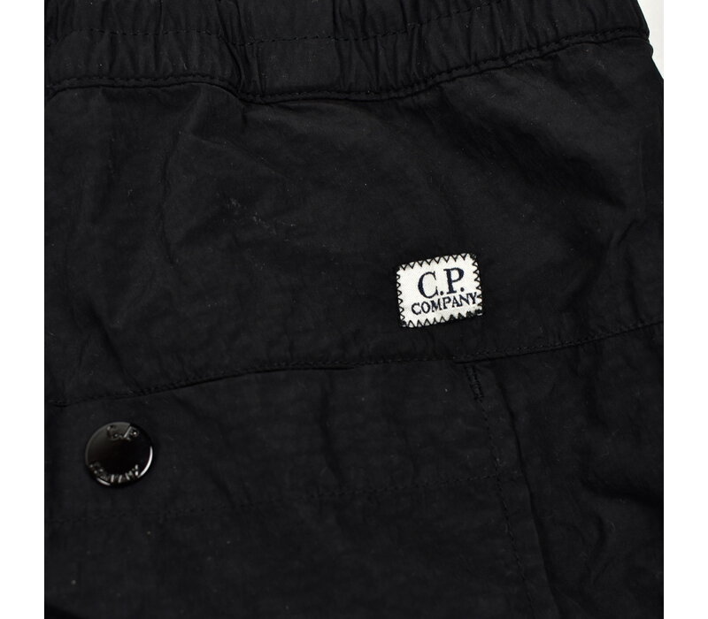 C.P. Company black garment dyed flat nylon lens pocket cargo pants 56