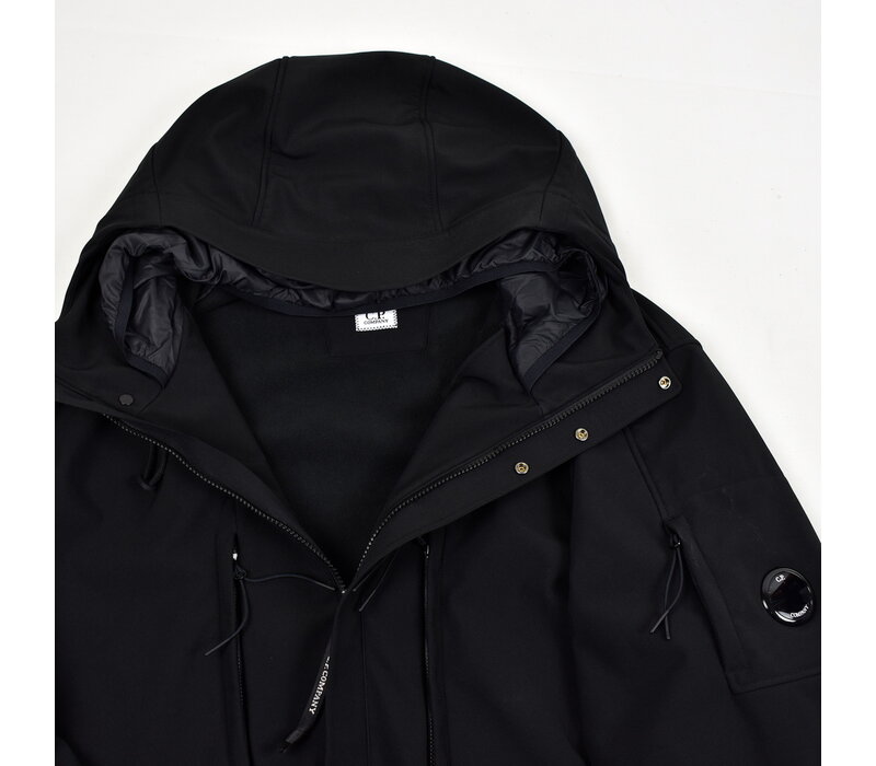 C.P. Company black cp shell lens detail hooded parka size 56