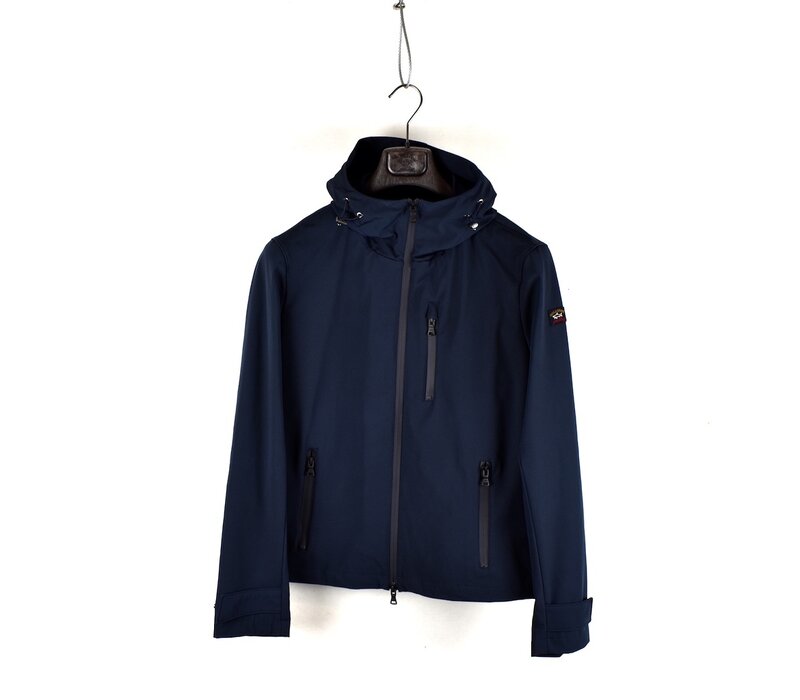 Paul & Shark re-light shell hooded softshell jacket Navy