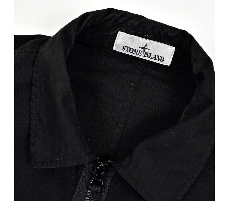 Stone Island black ripstop gd cotton overshirt L