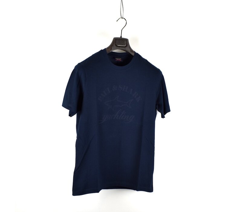 Paul & Shark cotton printed logo crewneck t-shirt Navy