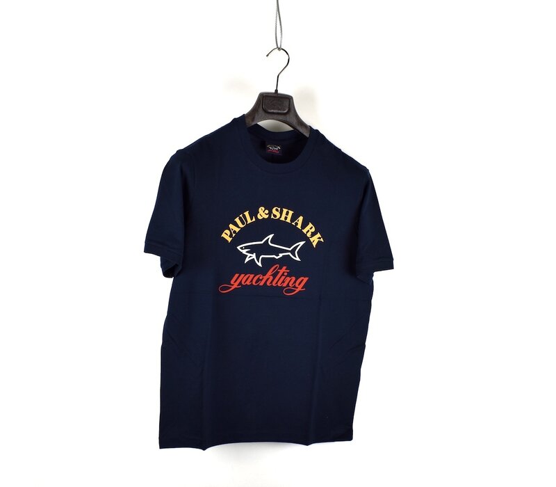 Paul & Shark cotton printed logo crewneck t-shirt Navy