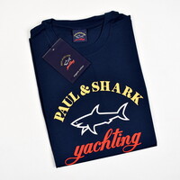 Paul & Shark cotton printed logo crewneck t-shirt Navy