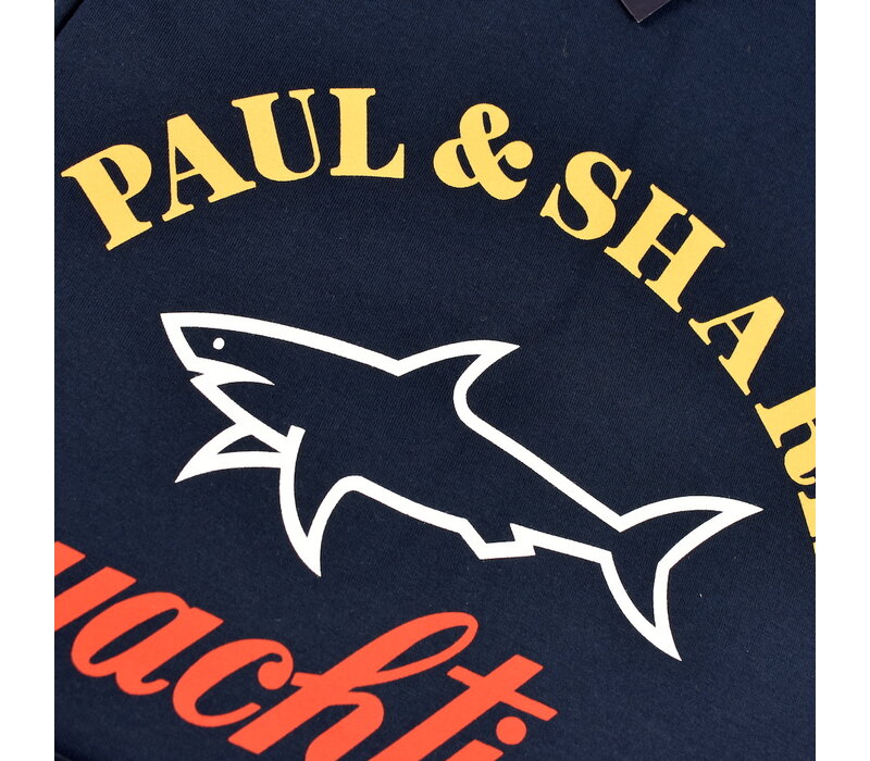 Paul & Shark cotton printed logo crewneck t-shirt Navy