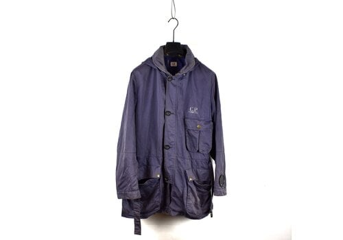 C.P. Company C.P. Company blue garment dyed cotton poly belted mille miglia goggle jacket 54