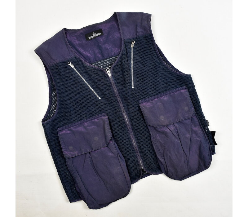 Stone Island shadow project purple tonic cotton mesh gilet M