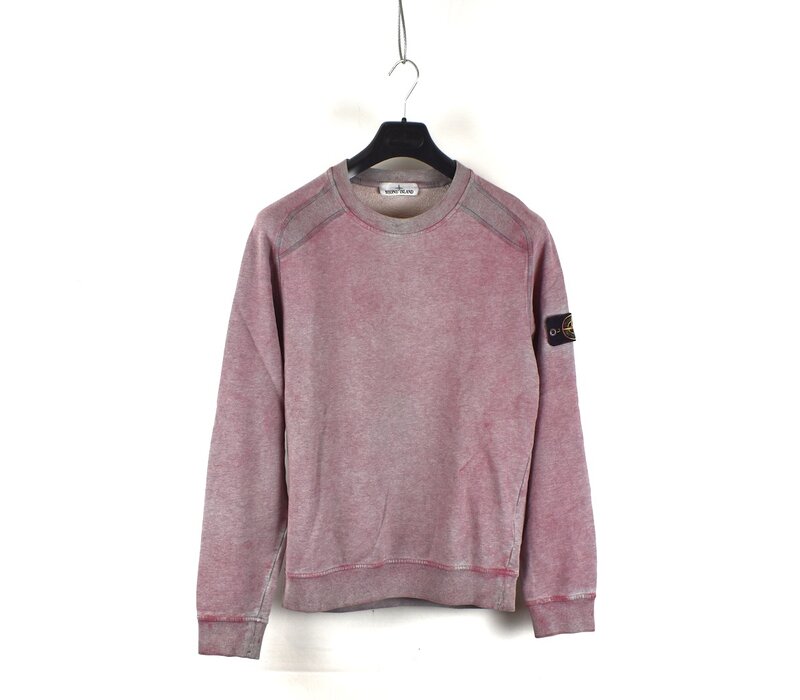 Stone Island pink dust colour treatment crew neck sweatshirt S