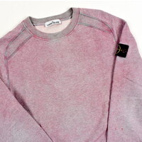 Stone Island pink dust colour treatment crew neck sweatshirt S