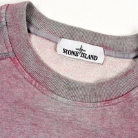 Stone Island pink dust colour treatment crew neck sweatshirt S