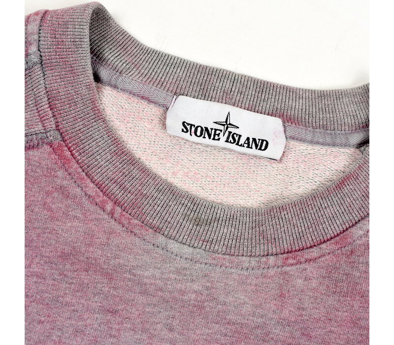 Stone Island pink dust colour treatment crew neck sweatshirt S