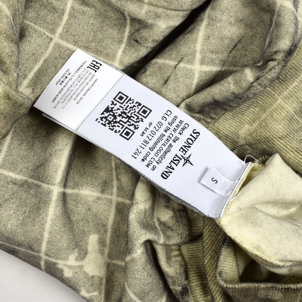 Stone Island dust colour with ghillie laser camo crew neck