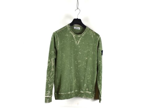 Stone Island Stone Island green cotton fleece off dye ovd crew neck sweatshirt M