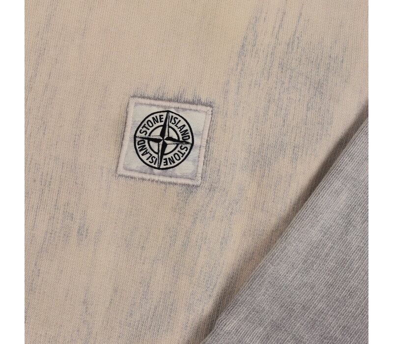 Stone Island sand cotton fleece hand brushed colour treatment crew neck sweatshirt L