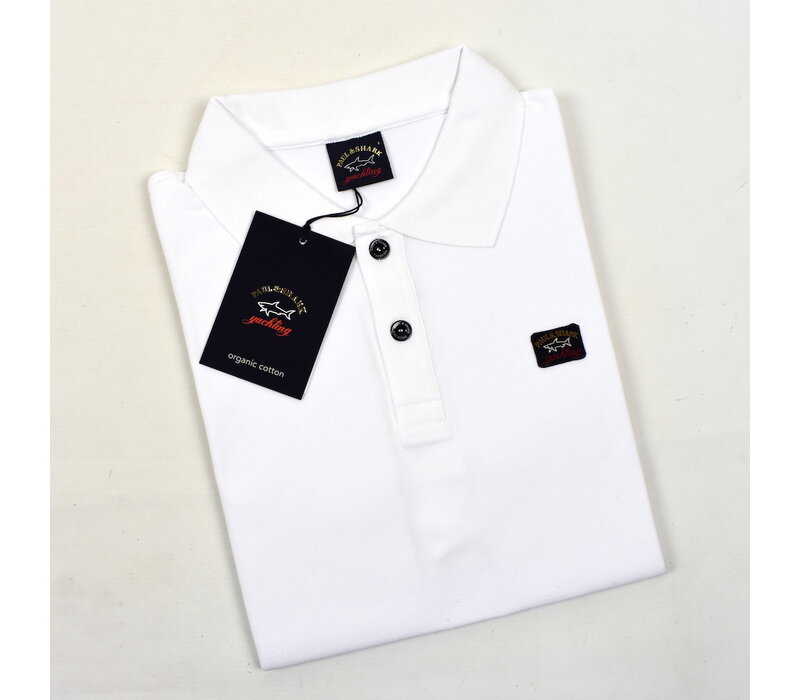 Paul & Shark cotton pique heritage badge polo shirt White
