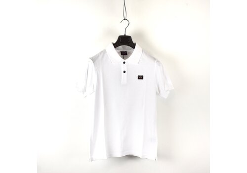 Paul & Shark Paul & Shark cotton pique heritage badge polo shirt White