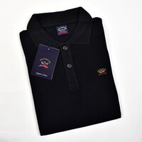 Paul & Shark cotton pique heritage badge polo shirt Black