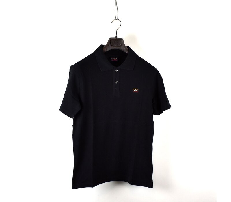 Paul & Shark cotton pique heritage badge polo shirt Black