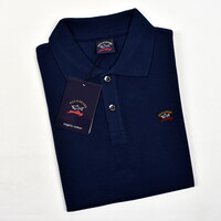 Paul & Shark cotton pique heritage badge long sleeve polo shirt Navy