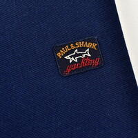 Paul & Shark cotton pique heritage badge long sleeve polo shirt Navy