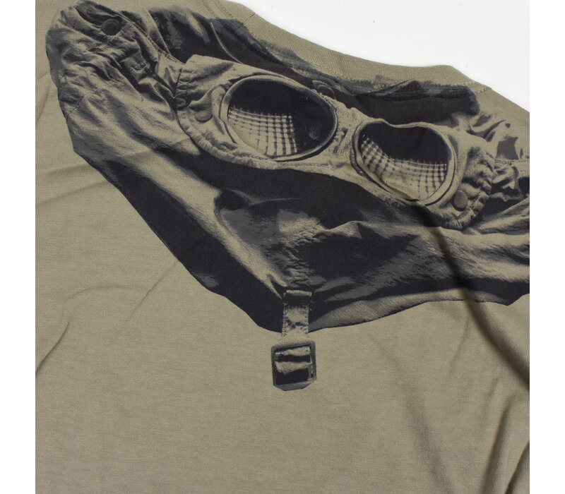 C.P. Company jersey 30/1 goggle hood print crew t-shirt Seneca Rock