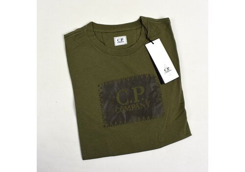 C.P. Company C.P. Company jersey 30/1 label print crew t-shirt Burnt Olive