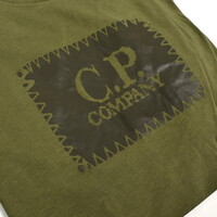 C.P. Company jersey 30/1 label print crew t-shirt Burnt Olive