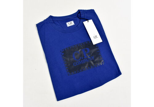 C.P. Company C.P. Company jersey 30/1 label print crew t-shirt Blue Quartz