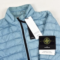 Stone Island blue garment dyed micro yarn down packable jacket L