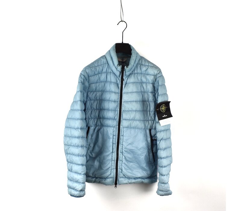 Stone Island blue garment dyed micro yarn down packable jacket L