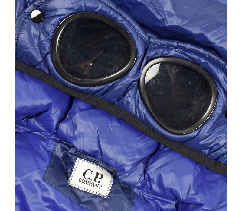 C.P. Company royal blue dd shell nylon down goggle jacket 48