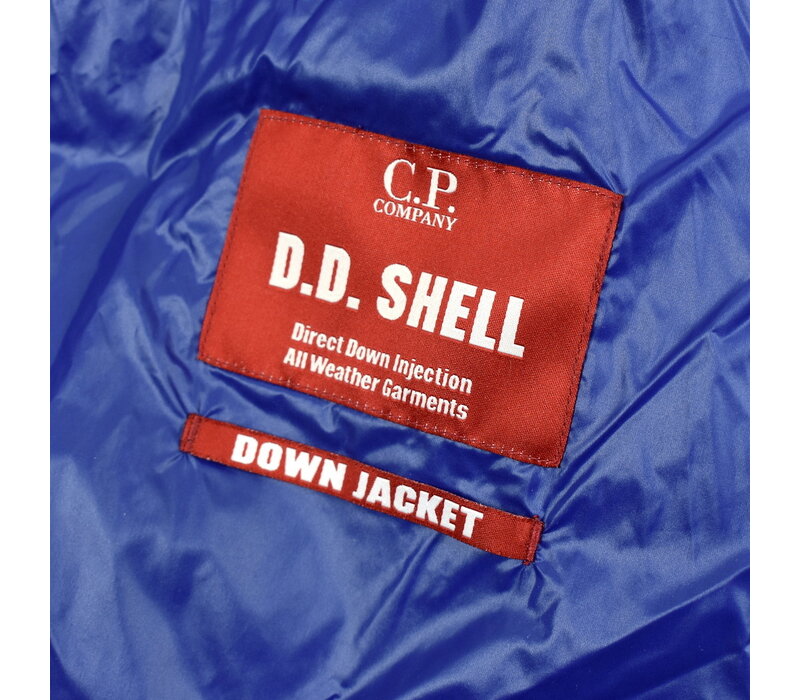 C.P. Company royal blue dd shell nylon down goggle jacket 48