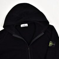 Stone Island black hooded full zip wool knit XL