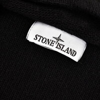 Stone Island black hooded full zip wool knit XL