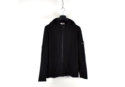 Stone Island Stone Island black hooded full zip wool knit XL