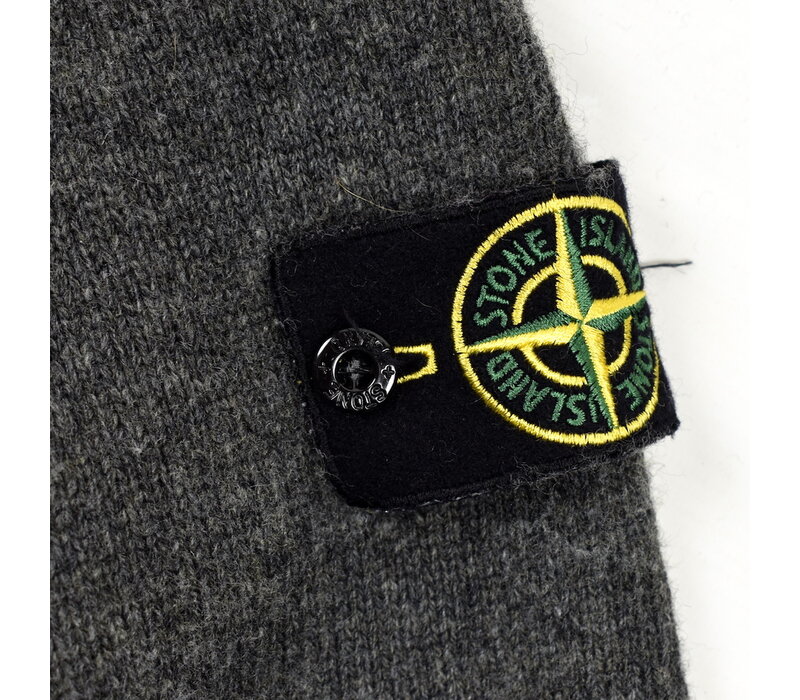 Stone Island grey hooded full zip wool knit XL