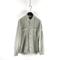 Stone Island mint green corduroy long sleeve shirt M