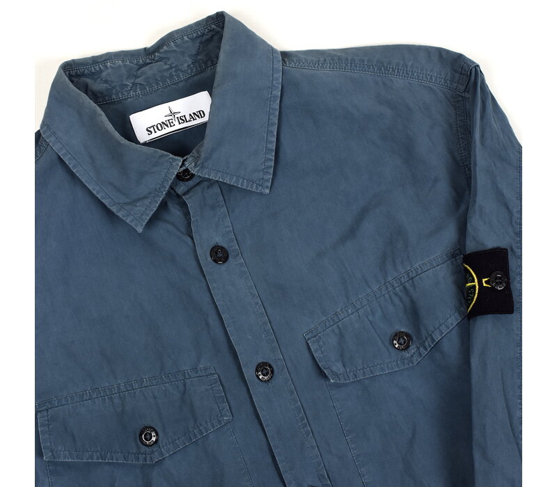 Stone Island blue cotton long sleeve shirt L